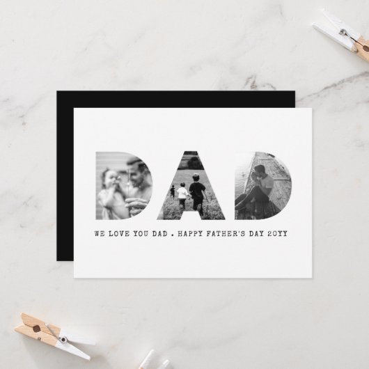 Vater Foto Vatertag Karte (Vorderseite/Rückseite Beispiel)