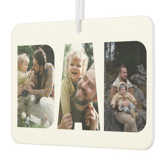 Vater-Fotocollage-Ausschneiden von Text Autolufterfrischer (Links)