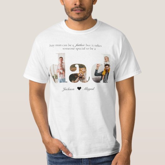 Vater FotoCollage, Vatertag Geschenk für Vater T-Shirt (Vorderseite)