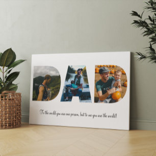 Vater-FotoCollage Vatertagsgeschenk 3 FOTOS Leinwanddruck
