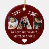 "VATER" FotoCollage von Kindern oder Familienmitgl Keramik Ornament (Vorne)