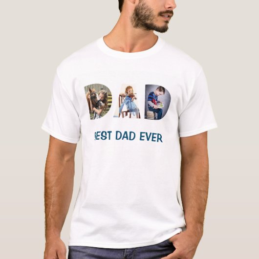 VATER Fotos Thru Letters Bester Vater je trendy T-Shirt (Vorderseite)