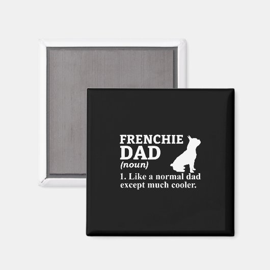 Vater Frensh Bulldog Frenchie French Puppy Dog Magnet (Vorderseite/Rückseite)