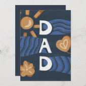 Vater - Frohe Vatertag Navy Blau Feiertagskarte (Vorne/Hinten)