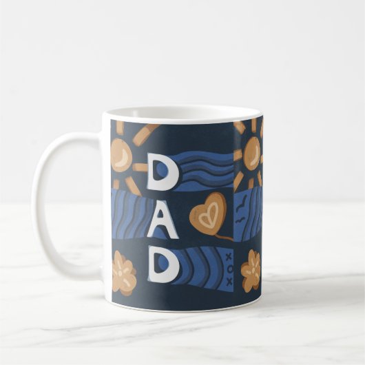 Vater - Frohe Vatertag Navy Blau Kaffeetasse (Links)