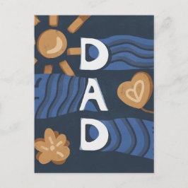 Vater - Frohe Vatertag Navy Blau Postkarte