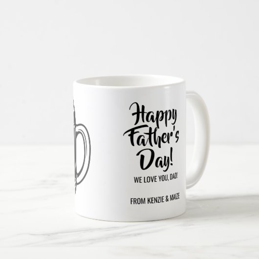 Vater Fuel Black Vater's Day Kaffee Tasse (VorderseiteRechts)
