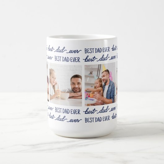 Vater Fun Blue Foto Kaffeetasse (Mittel)