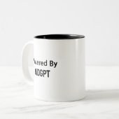 Vater Funny Birthday - Powered by DadGPT - AI Joke Zweifarbige Tasse (Vorderseite Links)