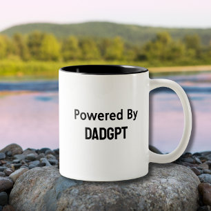 Vater Funny Birthday - Powered by DadGPT - AI Joke Zweifarbige Tasse