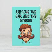 Vater Funny Meme Die Bar und die Stache heben Einladung (Stehend Vorderseite)