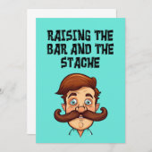 Vater Funny Meme Die Bar und die Stache heben Einladung (Vorne/Hinten)