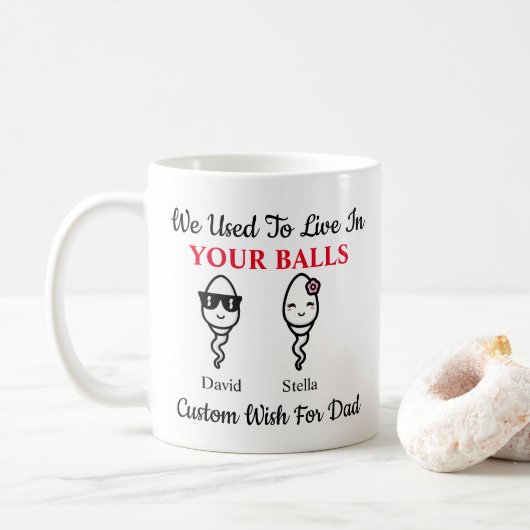 Vater Funny Sperm, den wir früher in Ihren Ballen  Kaffeetasse (Mit Donut)