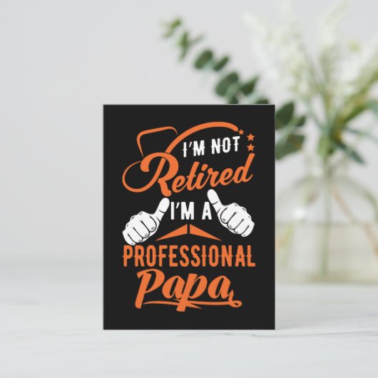 Vater für Altersversorgung Funny Beruflich Papa Postkarte (Stehend Vorderseite)