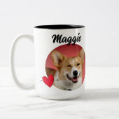 Vater für Hunde Foto/Name & Hunde-Zitat Zweifarbige Tasse (Links)