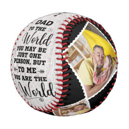 Vater für mich sind Sie die Welt Custom 4 FotoColl Baseball