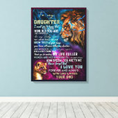 Vater für Tochter - Für meine Tochter Leinwanddruck (Insitu (Holzboden))