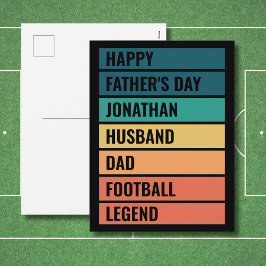 Vater Fußball Legende Retro Vatertag Feiertagspostkarte
