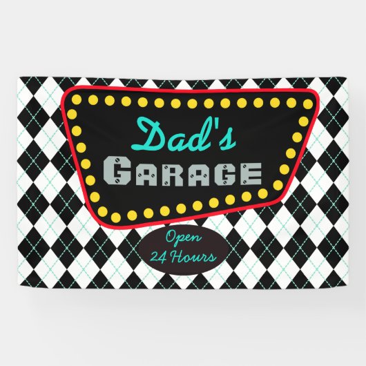 Vater-Garagen-Schild-Banner-Geschenk Banner (Horizontal)