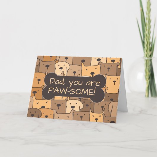 Vater Geburtstag Niedliche Hunde und Pun Karte (Vorderseite)