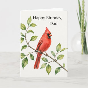 Vater Geburtstag Roter Kardinal auf Ast Karte