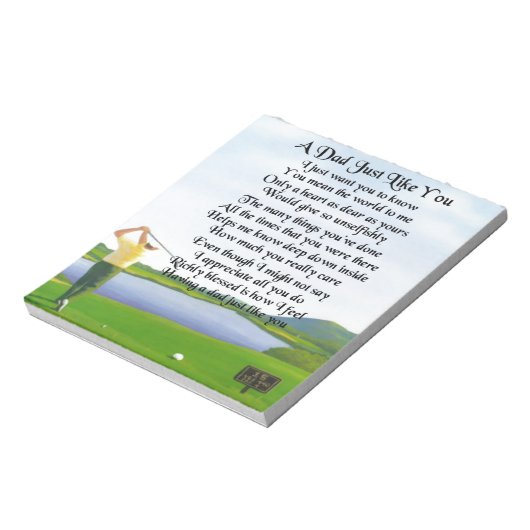 Vater Gedicht - Golfdesign Notizblock (Rotiert)
