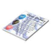 Vater Gedicht - Happy Birthday Notizblock (Rotiert)