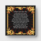 Vater Gedicht Plaque - Schwarzes Design Fotoplatte (Vorderseite)