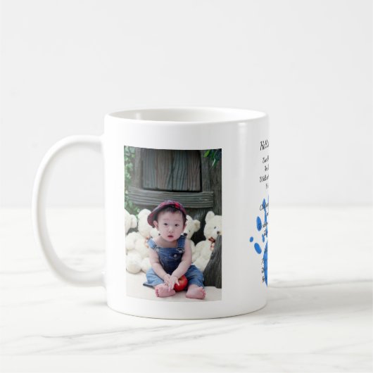 Väter Gedicht und 2 FOTOS - Handdruck halten Kaffeetasse (Links)