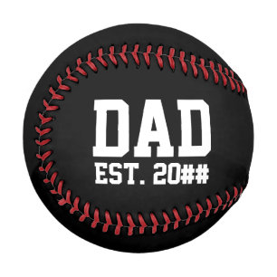 Vater Gegr. Jahr Schwarz-Weiß-Textvorlage Baseball