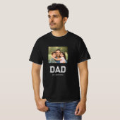 Vater Gegründet Foto Moderne Typografie Schwarz T-Shirt (Vorne ganz)
