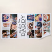 Vater Geschenk 15 FotoCollage Strandtuch (Vorderseite)
