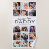Vater Geschenk 15 FotoCollage Strandtuch (Vorderseite)