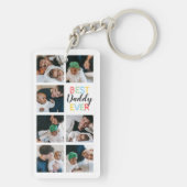 Vater Geschenk 7 Foto Collage Bester Papa je Schlüsselanhänger (Rückseite)