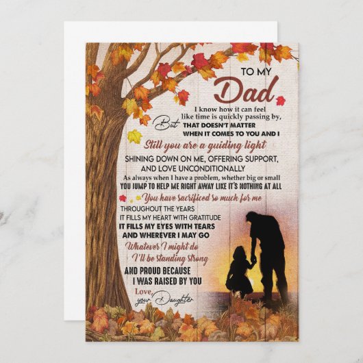 Vater Geschenk an meinen Vater ich weiß, wie es is Dankeskarte (Vorne/Hinten)