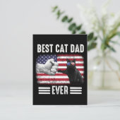 Vater-Geschenk | Best Cat Vater Ever Flag USA Dankeskarte (Stehend Vorderseite)
