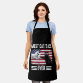 Vater-Geschenk| Best Cat Vater je Flag USA Schürze (Getragen)