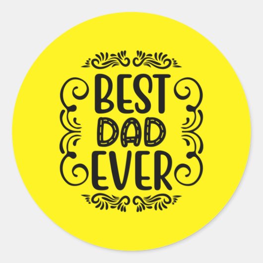 Vater Geschenk Bester Vater je Runder Aufkleber (Vorderseite)