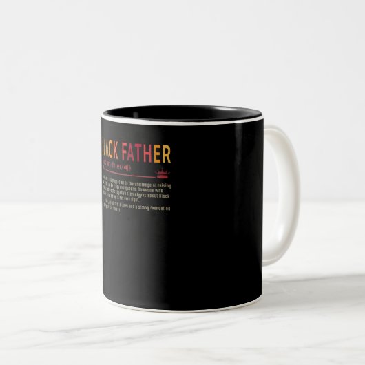 Vater-Geschenk| Definition Vater Schwarzer Vater G Zweifarbige Tasse (VorderseiteRechts)