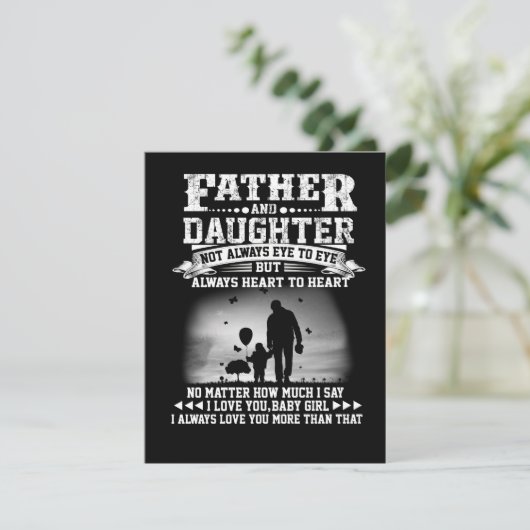 Vater-Geschenk| Herz für Vater und Tochter Dankeskarte (Stehend Vorderseite)