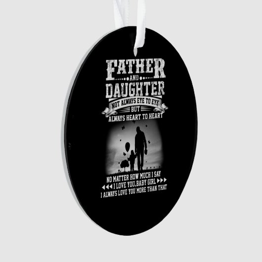 Vater-Geschenk| Herz für Vater und Tochter Ornament (Vorderseite)