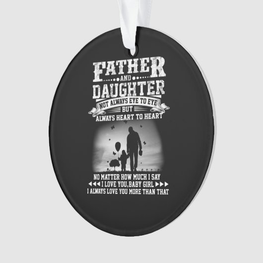 Vater-Geschenk| Herz für Vater und Tochter Ornament (Vorderseite)