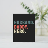 Vater-Geschenk | Husband Daddy Hero Bestes Geschen Dankeskarte (Stehend Vorderseite)