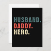 Vater-Geschenk | Husband Daddy Hero Bestes Geschen Dankeskarte (Vorne/Hinten)