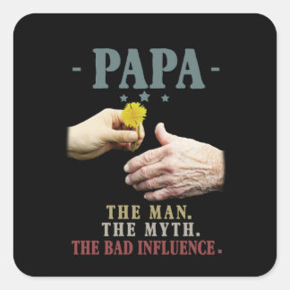 Vater-Geschenk | Papa Der Mann der Mythos Der schl Quadratischer Aufkleber