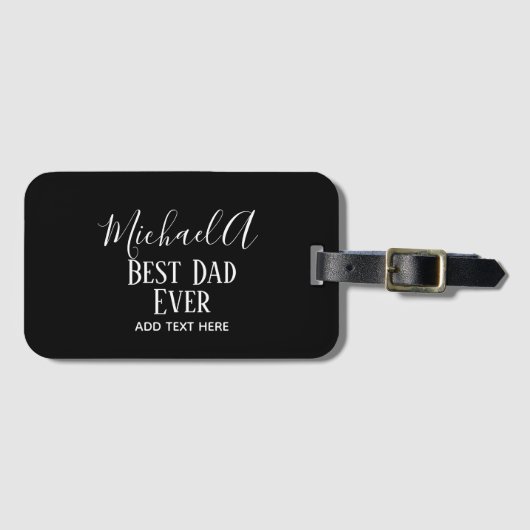 VATER Geschenk Personalisiert Classic Schwarz-weiß Gepäckanhänger (Vorderseite (Horizontal))