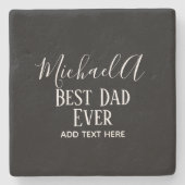 VATER Geschenk Personalisiert Classic Schwarz-weiß Steinuntersetzer (Vorderseite)