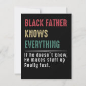 Vater-Geschenk | Schwarzer Vater weiß alles, was V Dankeskarte (Vorderseite)