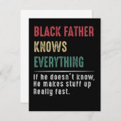 Vater-Geschenk | Schwarzer Vater weiß alles, was V Dankeskarte (Vorne/Hinten)