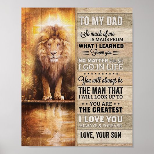 Vater Geschenke an meinen Vater ich Liebe dich so  Poster (Vorne)
